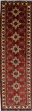 Indian Turkman Beige Runner 10 to 12 ft Wool Carpet 27740