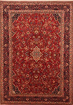 Mashad Red Hand Knotted 6'9" X 9'8"  Area Rug 100-27763