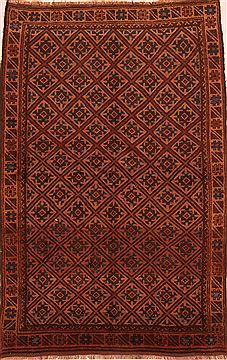 Afghan Baluch Brown Rectangle 5x7 ft Wool Carpet 27777