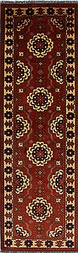Afghan Kazak Red Runner 6 to 9 ft Wool Carpet 27838