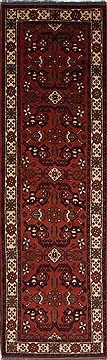 Indian Turkman Blue Runner 6 to 9 ft Wool Carpet 27845