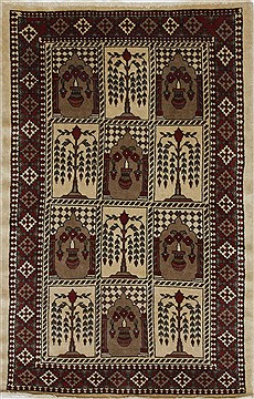 Malayer Brown Hand Knotted 3'3" X 5'0"  Area Rug 100-27891