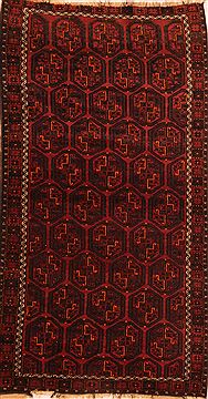 Afghan Baluch Red Rectangle 4x6 ft Wool Carpet 27929