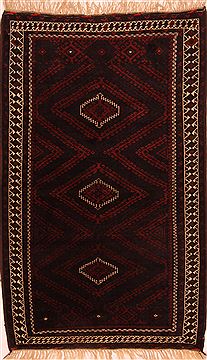 Afghan Baluch Red Rectangle 4x6 ft Wool Carpet 27933