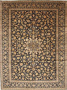 Persian Kashan Beige Rectangle 10x14 ft Wool Carpet 27985