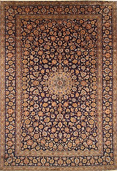 Persian Kashan Green Rectangle 10x14 ft Wool Carpet 27986