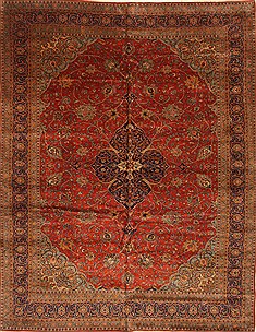 Persian Sarouk Blue Rectangle 10x13 ft Wool Carpet 28014