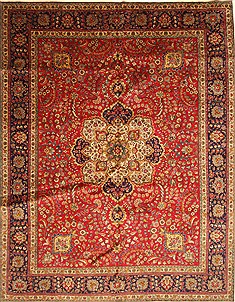 Persian Tabriz Blue Rectangle 10x13 ft Wool Carpet 28019