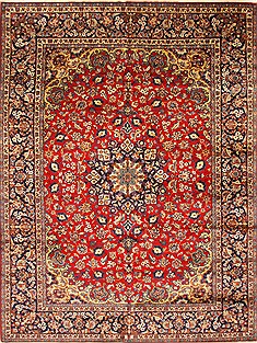 Isfahan Red Hand Knotted 9'8" X 13'0"  Area Rug 100-28024