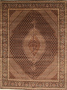 Persian Mahi Beige Rectangle 10x13 ft Wool Carpet 28027