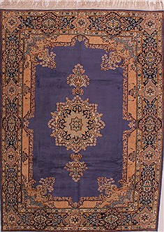Persian Kerman Purple Rectangle 7x10 ft Wool Carpet 28033
