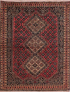 Persian Afshar Purple Rectangle 5x8 ft Wool Carpet 28043