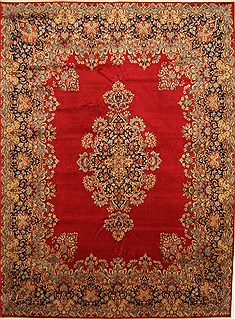 Kashmar Green Hand Knotted 9'6" X 13'1"  Area Rug 100-28044