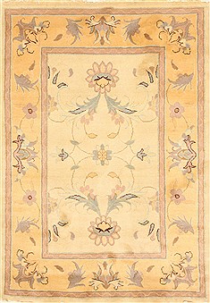 Kashmar Beige Hand Knotted 3'6" X 5'3"  Area Rug 100-28113