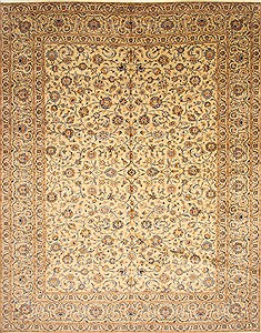 Persian Kashan Blue Rectangle 10x13 ft Wool Carpet 28133