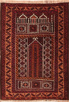 Afghan Baluch Brown Rectangle 3x4 ft Wool Carpet 28320