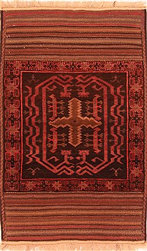 Afghan Baluch Brown Rectangle 3x4 ft Wool Carpet 28329