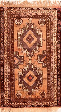 Afghan Baluch Beige Rectangle 3x5 ft Wool Carpet 28409