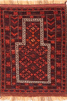 Afghan Baluch Brown Rectangle 3x5 ft Wool Carpet 28457