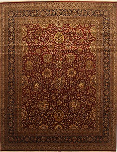 Indian Kashmar Beige Rectangle 12x15 ft Wool Carpet 28458
