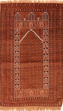Afghan Baluch Brown Rectangle 3x5 ft Wool Carpet 28460
