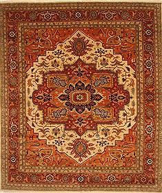 Indian Serapi Beige Rectangle 12x18 ft Wool Carpet 28464