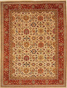 Indian Serapi Beige Rectangle 12x15 ft Wool Carpet 28472