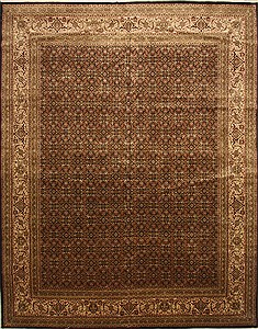 Indian Herati Beige Rectangle 12x15 ft Wool Carpet 28521