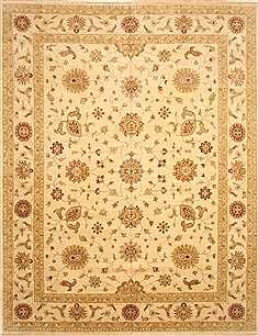 Indian Ziegler Beige Rectangle 12x15 ft Wool Carpet 28523