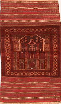 Afghan Baluch Brown Rectangle 3x5 ft Wool Carpet 28532