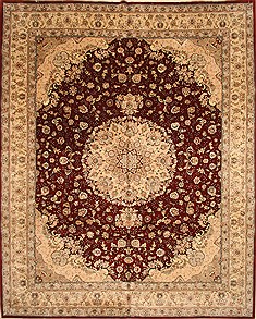 Persian Tabriz Beige Rectangle 12x15 ft Wool Carpet 28552
