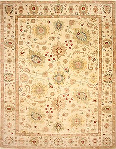 Egyptian Chobi Beige Rectangle 12x15 ft Wool Carpet 28577
