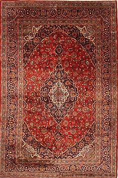 Persian Najaf-abad Red Rectangle 11x16 ft Wool Carpet 28583