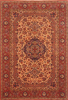 Tabriz Red Hand Knotted 6'1" X 8'10"  Area Rug 100-28604