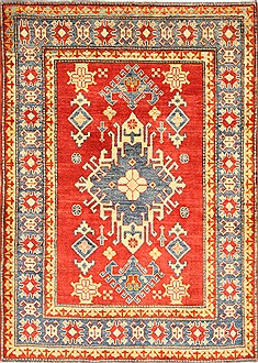 Pakistani Kazak Red Rectangle 3x5 ft Wool Carpet 28632