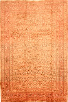 Persian sarouk Yellow Rectangle 7x10 ft Wool Carpet 28689