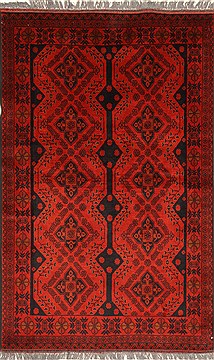 Indian Khan Mohammadi Blue Rectangle 4x6 ft Wool Carpet 28748