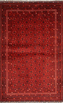 Indian Turkman Blue Rectangle 4x6 ft Wool Carpet 28765