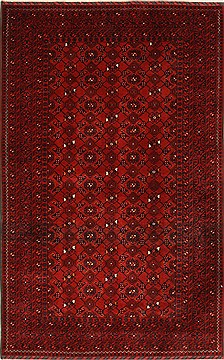 Indian Turkman Blue Rectangle 4x6 ft Wool Carpet 28767