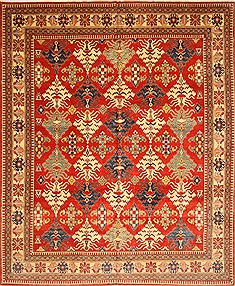 Pakistani Kazak Red Rectangle 12x15 ft Wool Carpet 28793