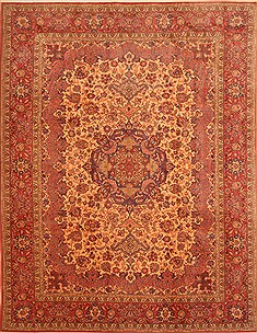 Romania Tabriz Red Rectangle 9x12 ft Wool Carpet 28803