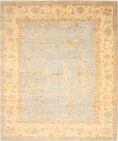 Turkish Oushak Beige Rectangle 12x15 ft Wool Carpet 28819