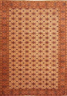 Turkish Kayseri Orange Rectangle 8x11 ft Wool Carpet 28840