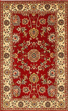 Isfahan Red Hand Knotted 2'7" X 4'2"  Area Rug 250-28993