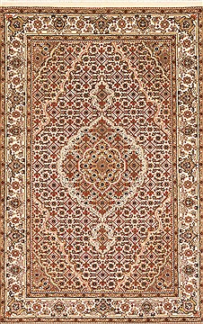 Indian Mahi Beige Rectangle 3x4 ft Wool Carpet 28997