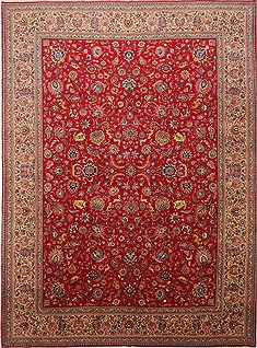 Persian Tabriz Red Rectangle 10x13 ft Wool Carpet 29186