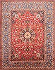Isfahan Red Hand Knotted 99 X 129  Area Rug 254-29195 Thumb 0