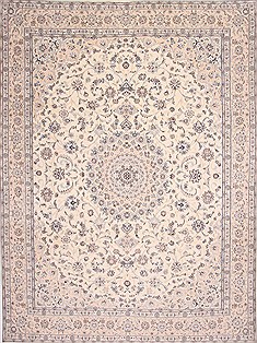 Persian Nain Blue Rectangle 10x13 ft Wool Carpet 29211