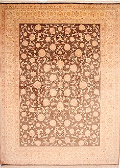 Persian Tabriz Beige Rectangle 10x13 ft Wool Carpet 29213