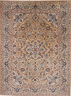 Persian Kashan Blue Rectangle 10x13 ft Wool Carpet 29310